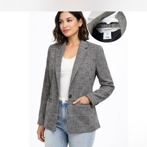 Old Navy Women's Black and White Checkered Blazer
